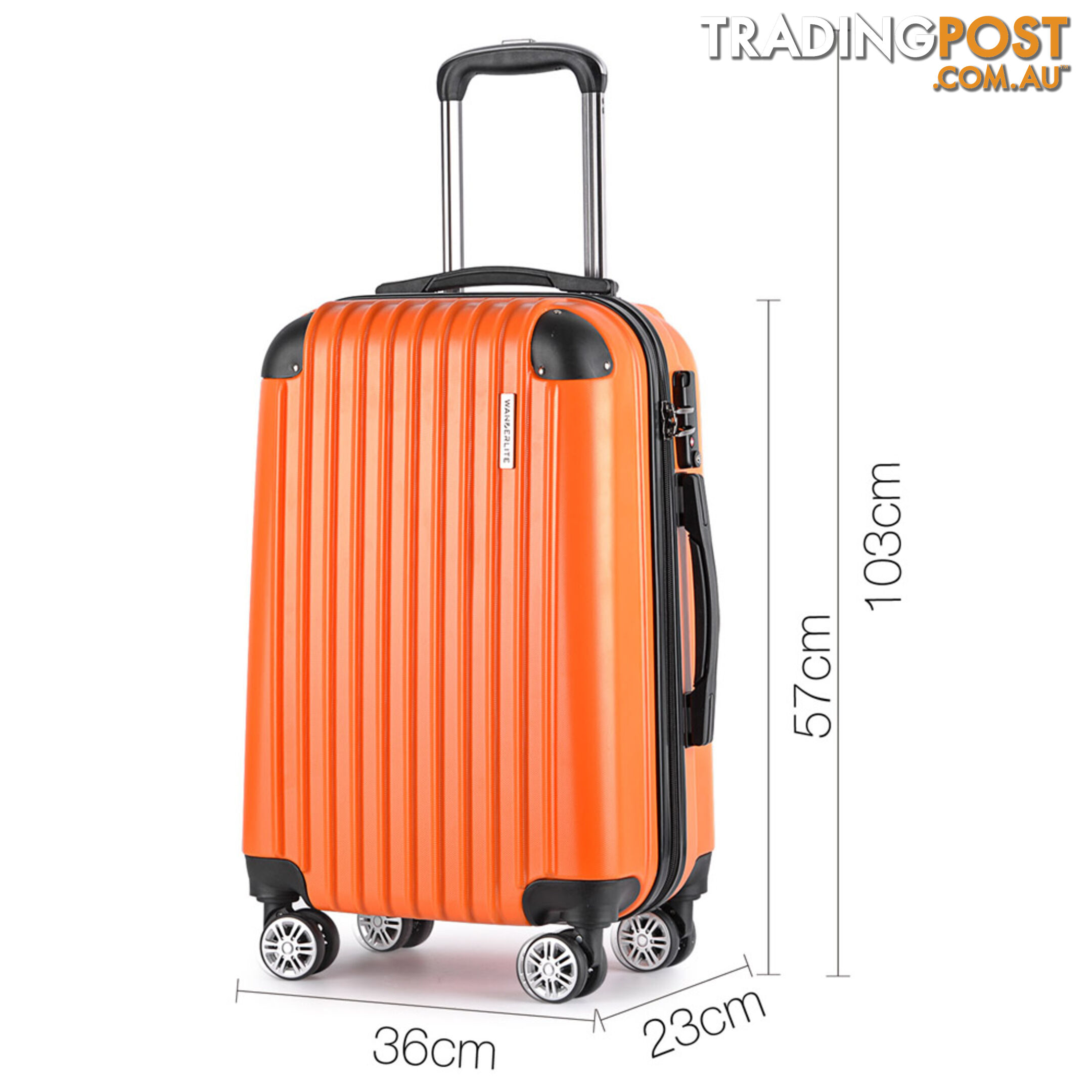 Set of 3 Hard Shell Travel Luggage with TSA Lock - Orange