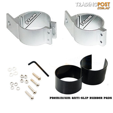 PAIR Silver Bullbar Mounting Bracket Clamp 76-81mm For LED Light Bar HID ARB - photo 3 of 4