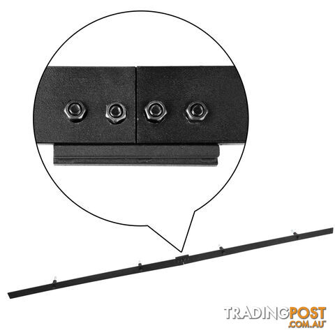 Sliding Barn Door Hardware Track Set Matte Powder Coat Steel Black - 4M