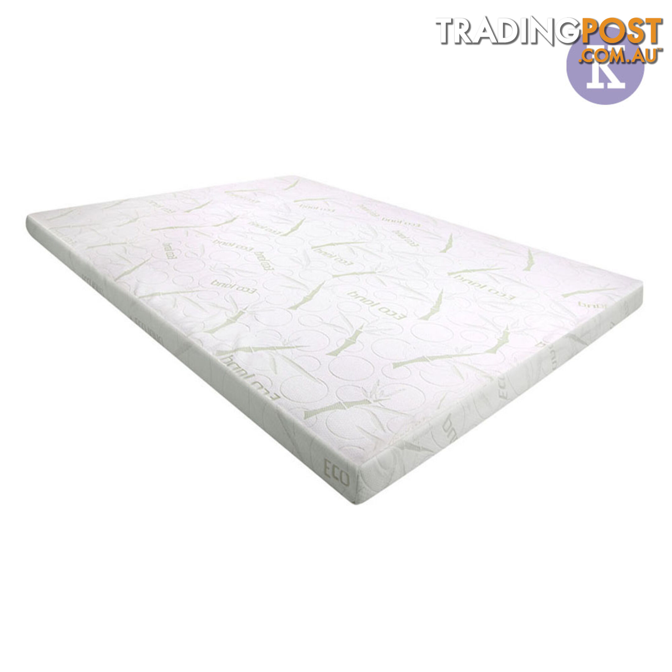 Cool Gel Memory Foam Mattress Topper w/ Bamboo Fabric Cover 8cm King