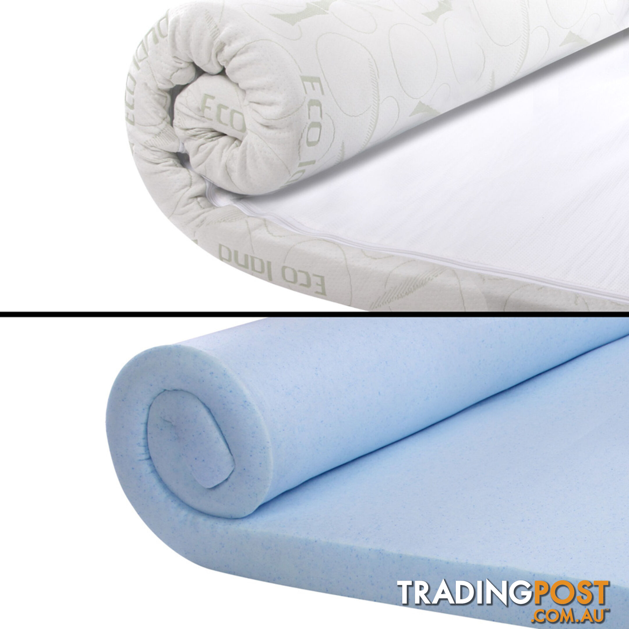 Cool Gel Memory Foam Mattress Topper w/ Bamboo Fabric Cover 8cm King