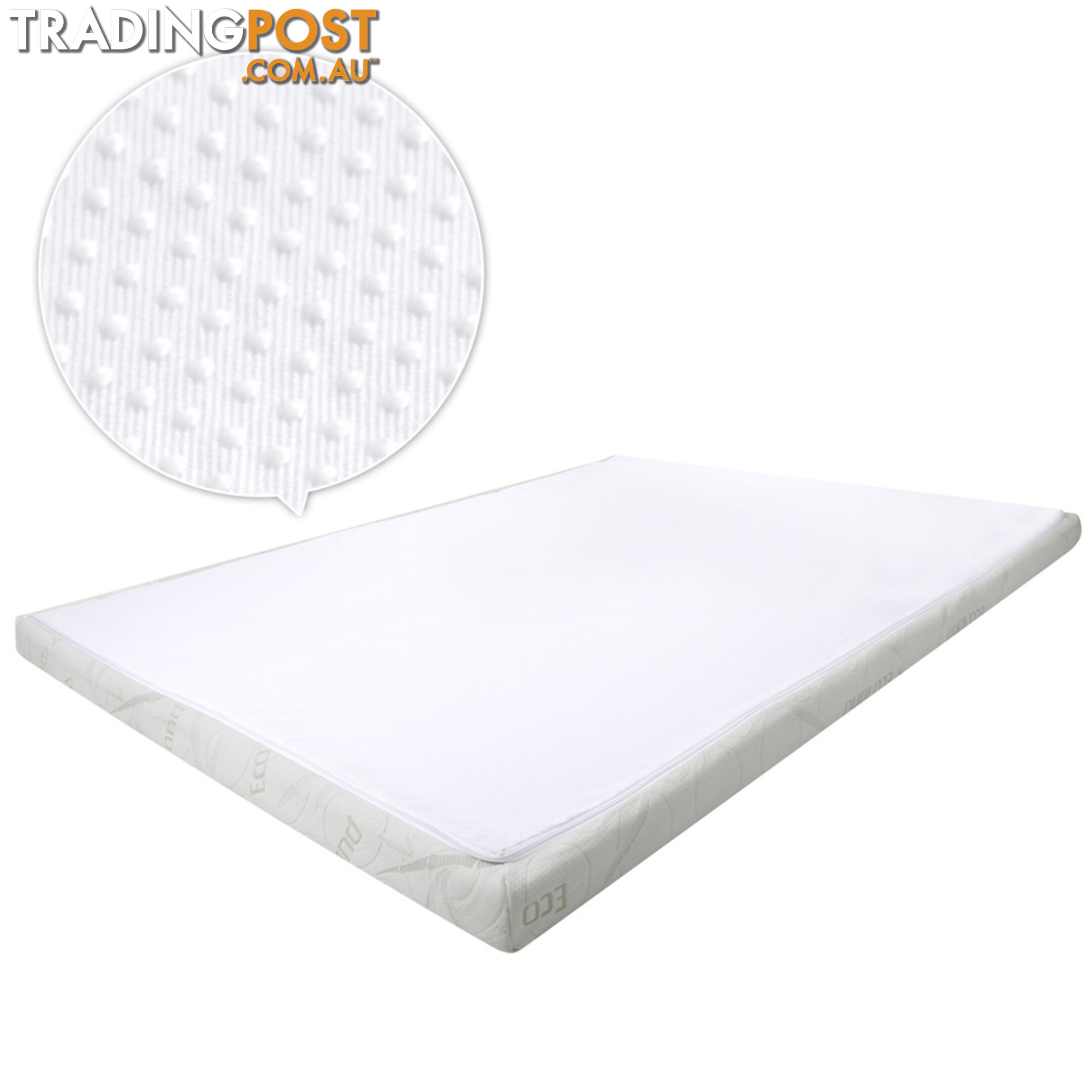 Cool Gel Memory Foam Mattress Topper w/ Bamboo Fabric Cover 8cm King