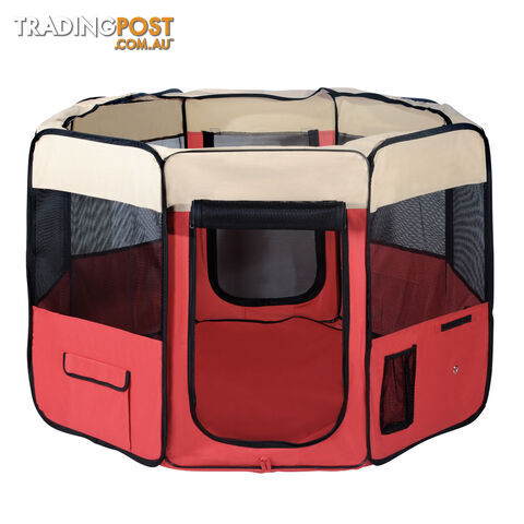 Pet Dog Puppy Cat Exercise Playpen Crate Cage Tent Red