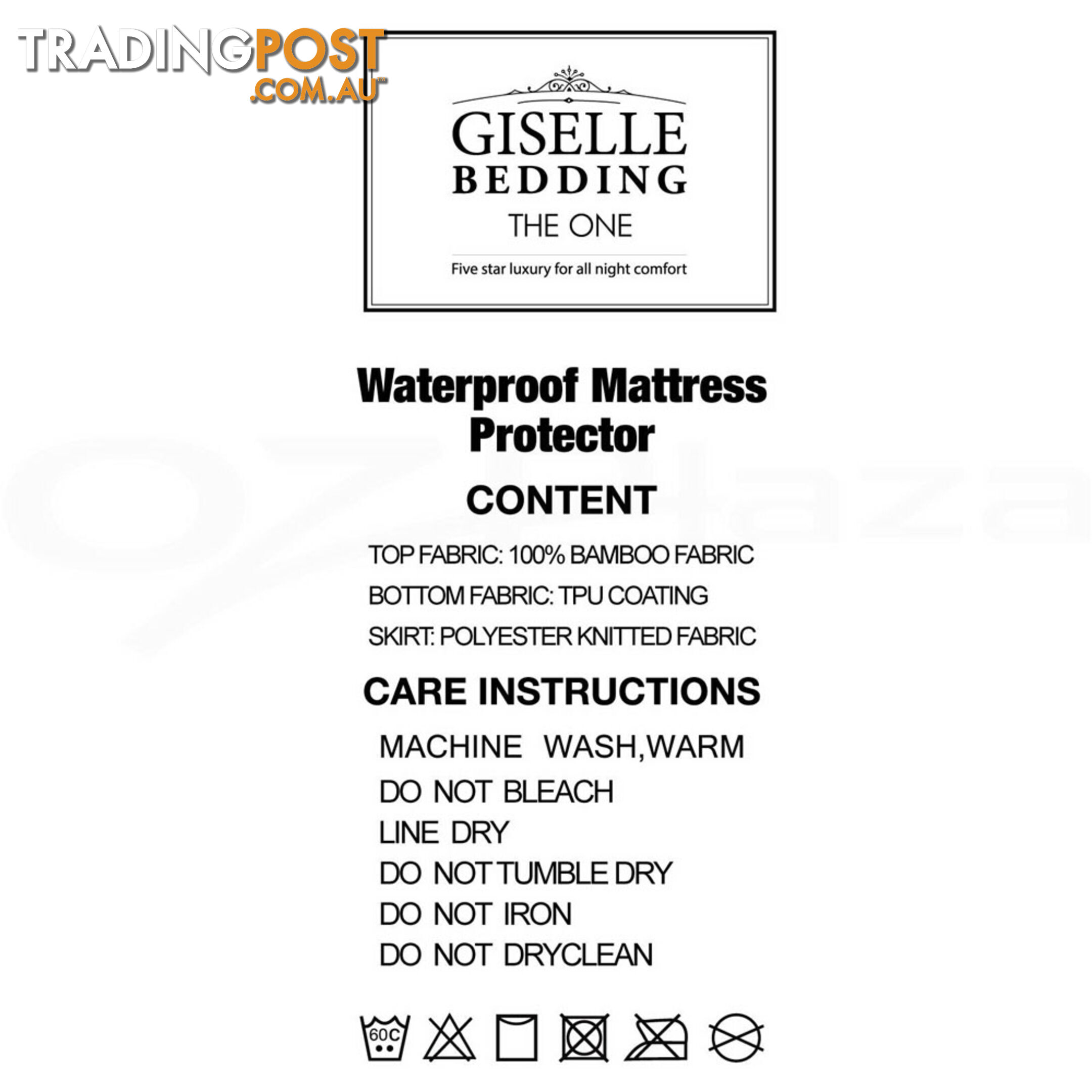 Waterproof Bamboo Mattress Protector - King