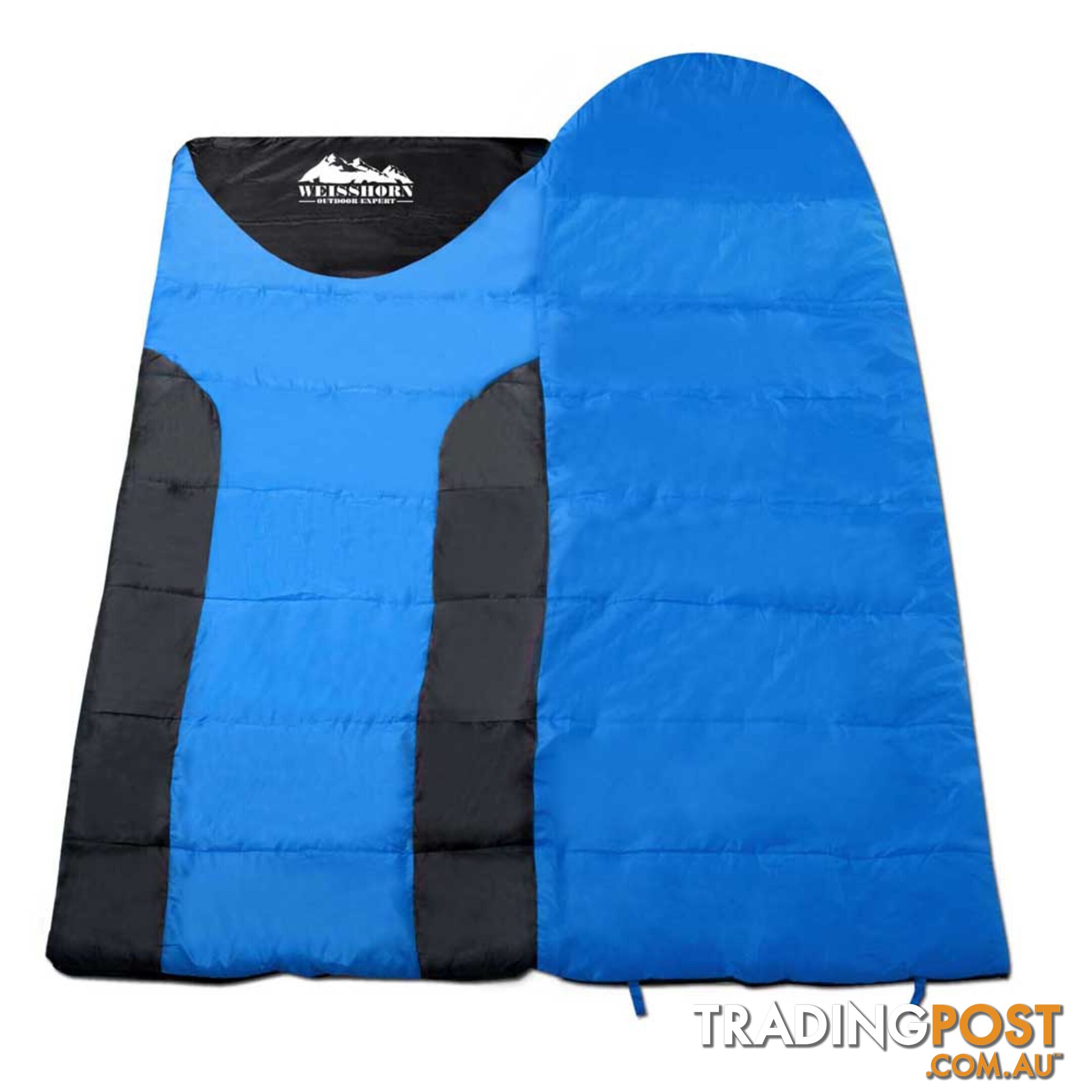 Camping Envelope Sleeping Double Bag Blue Black