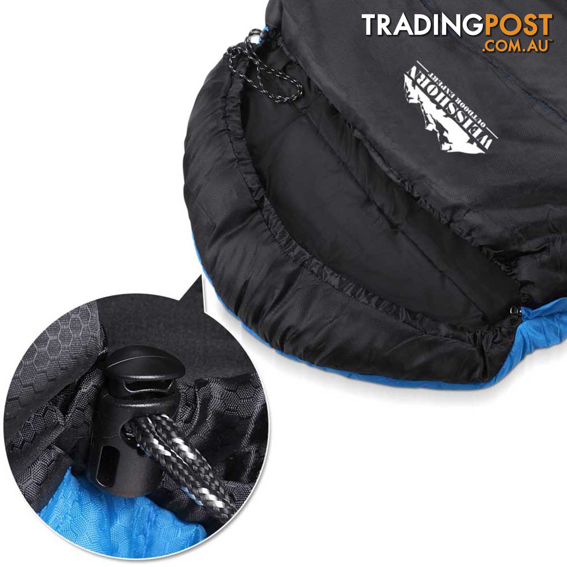 Camping Envelope Sleeping Double Bag Blue Black