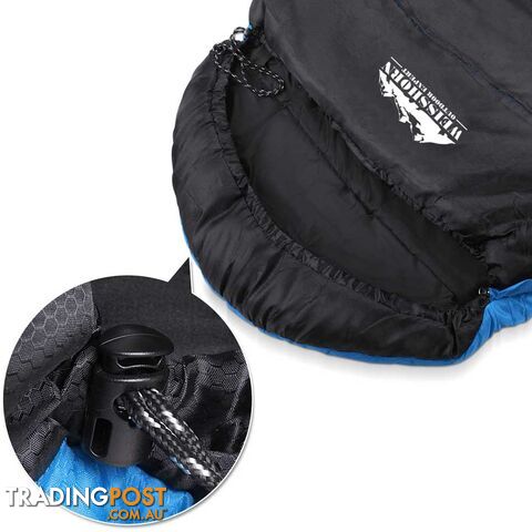 Camping Envelope Sleeping Double Bag Blue Black