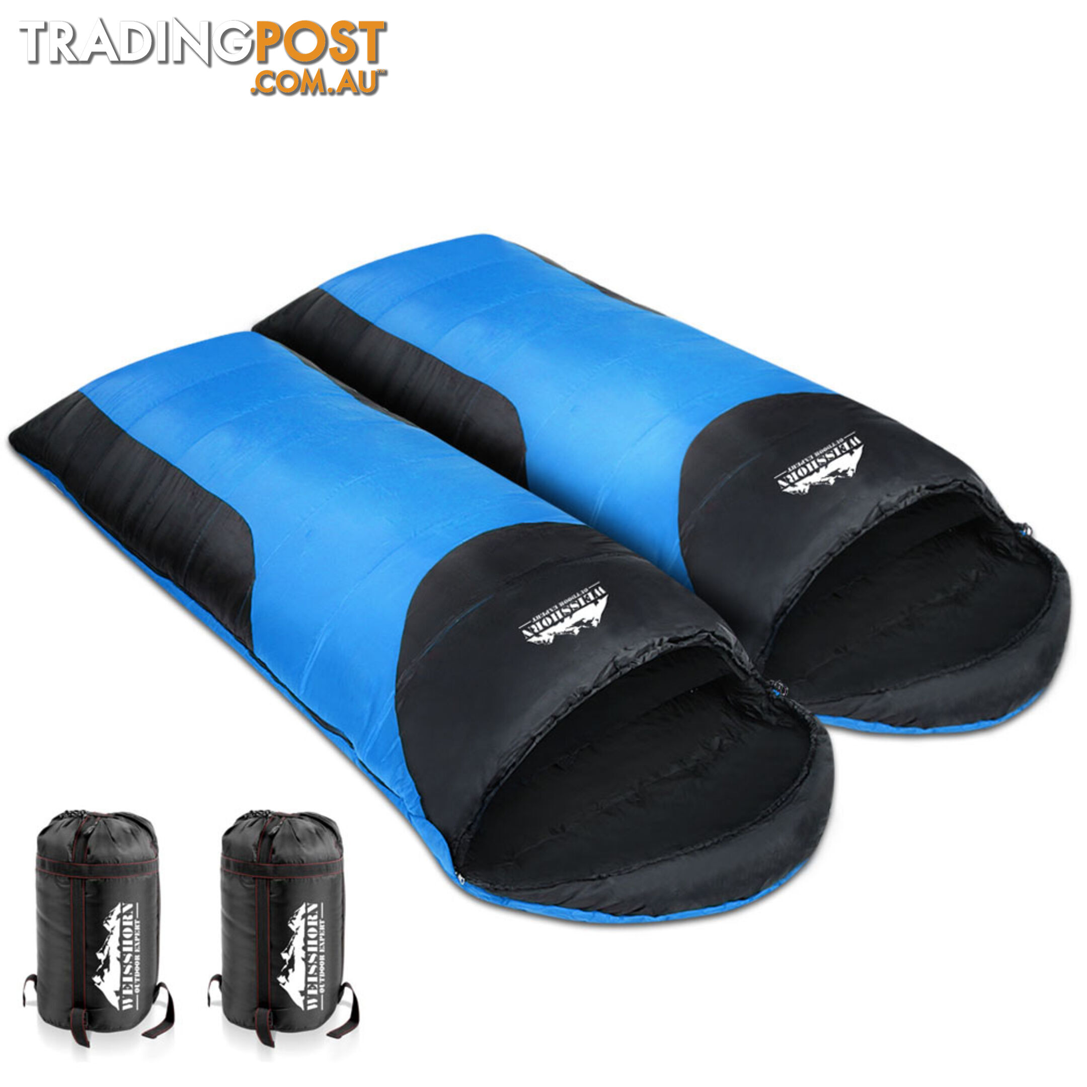 Camping Envelope Sleeping Double Bag Blue Black