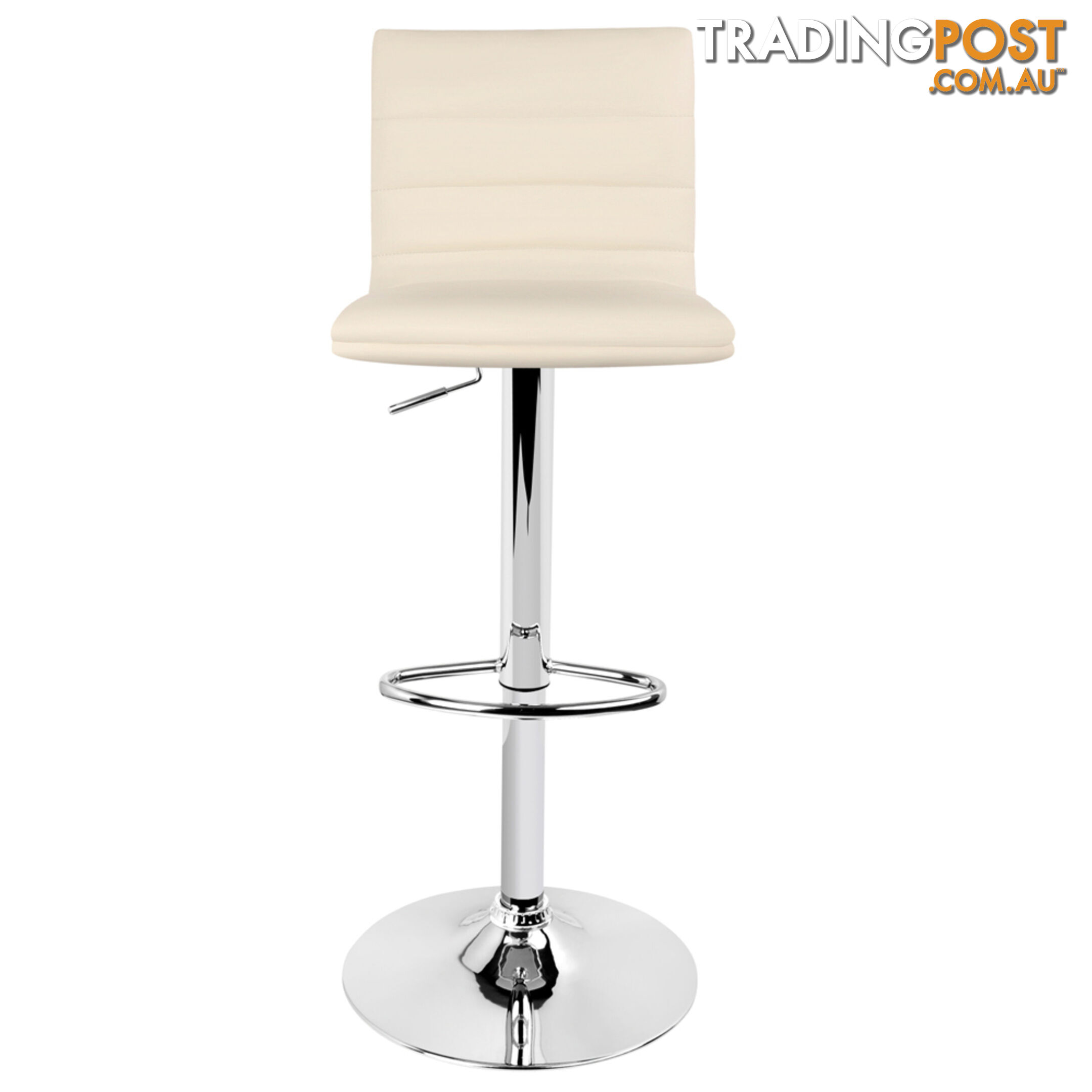 Set of 2 PU Leather Kitchen Bar Stool Beige