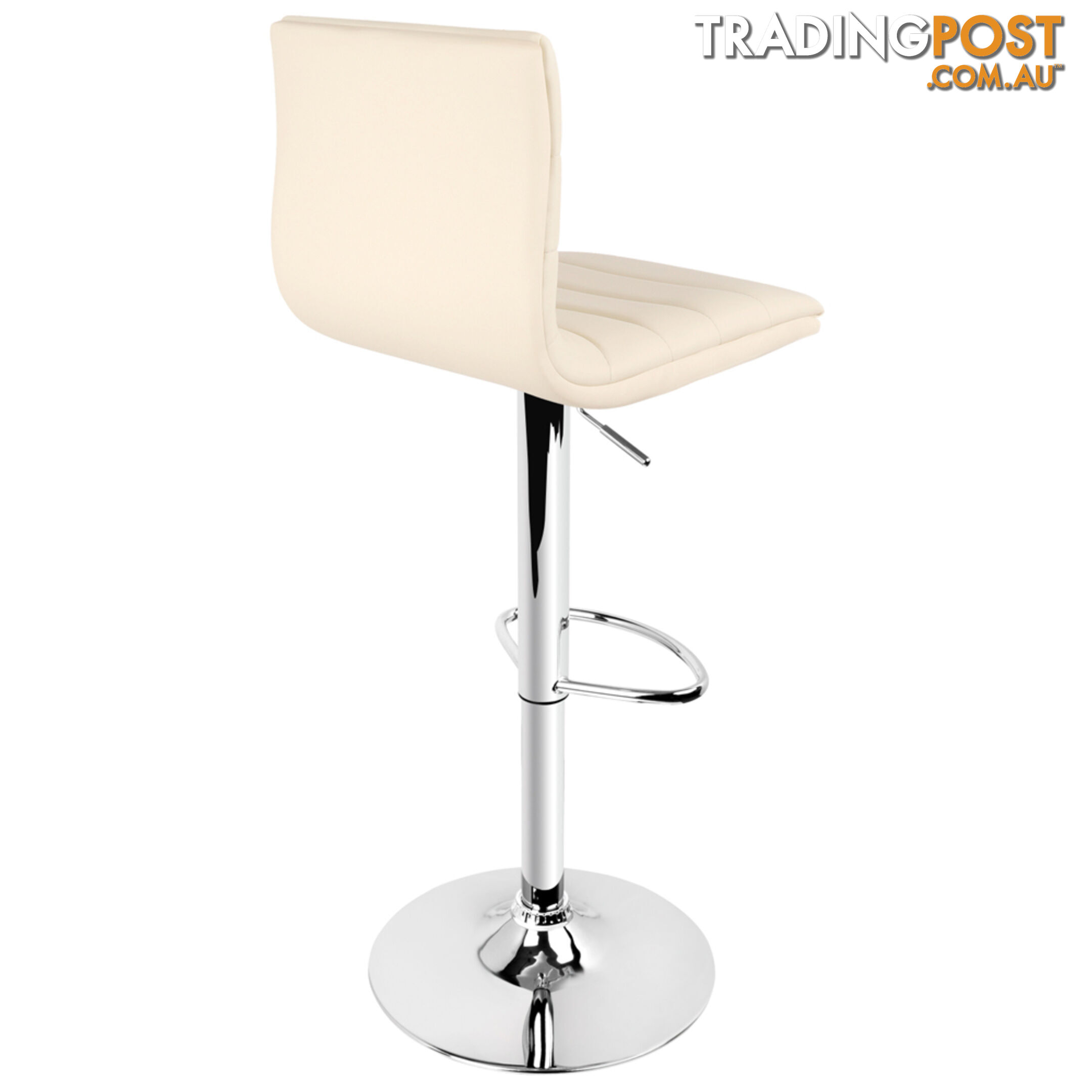 Set of 2 PU Leather Kitchen Bar Stool Beige