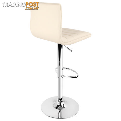 Set of 2 PU Leather Kitchen Bar Stool Beige