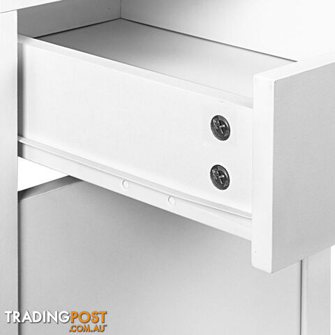 Office Study Computer Desk Cabinet White