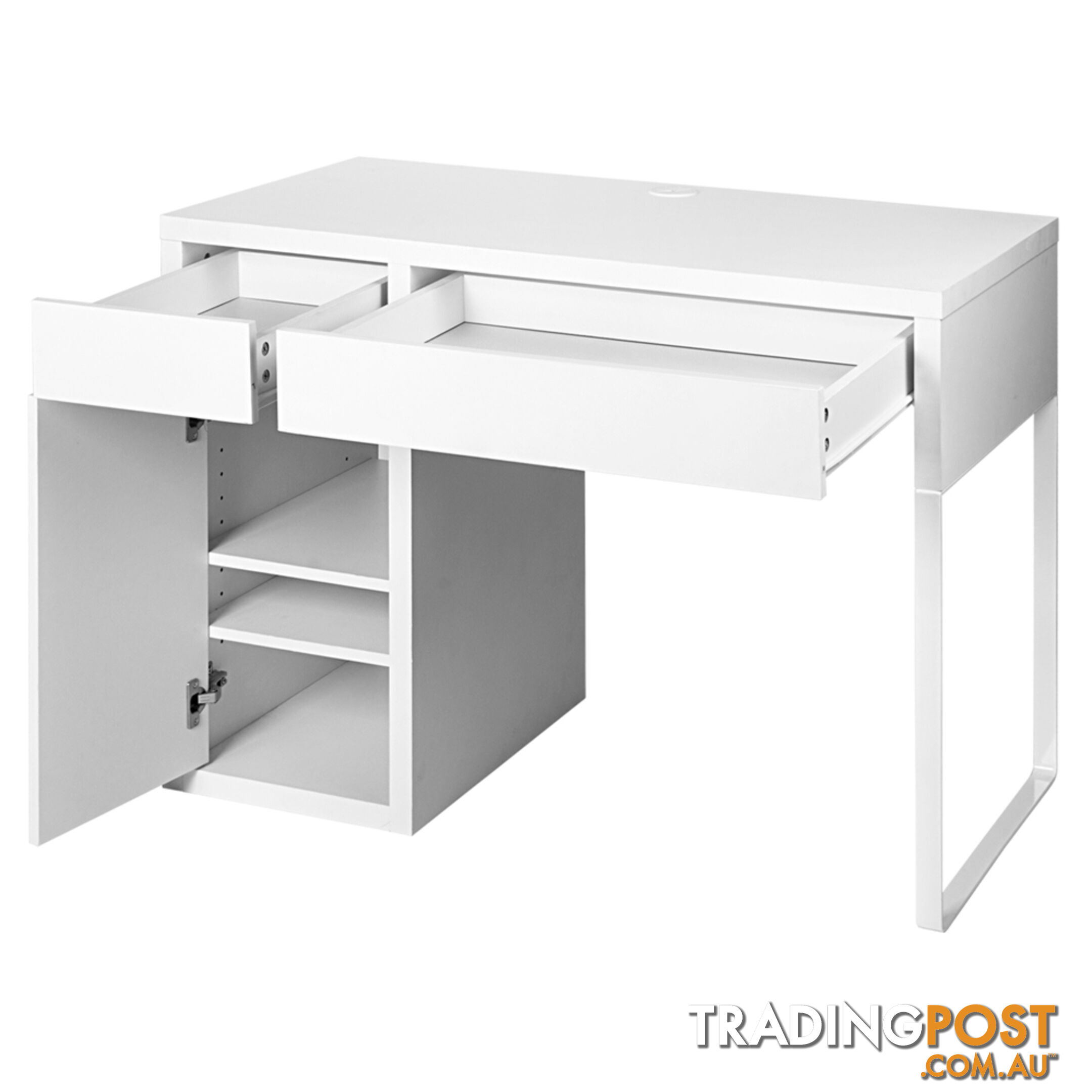 Office Study Computer Desk Cabinet White