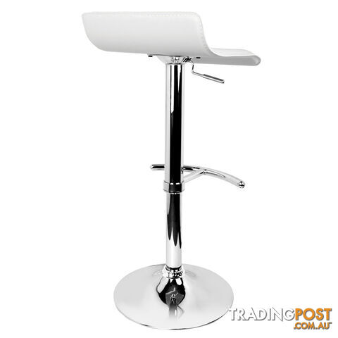 Set of 2 PVC Leather Kitchen Bar Stool White