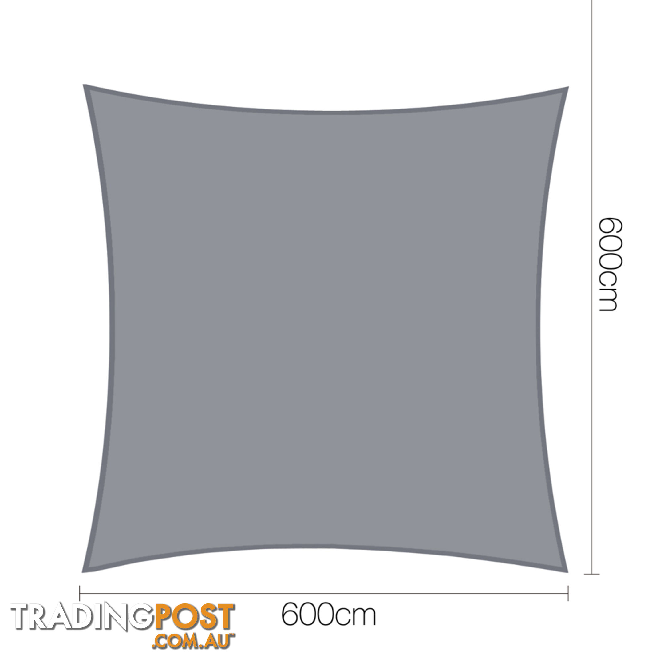 Heavy Duty 280GSM Shade Sail Canopy 6 x 6 M Grey