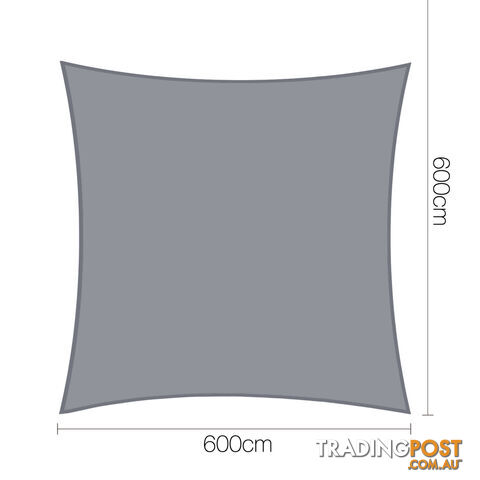 Heavy Duty 280GSM Shade Sail Canopy 6 x 6 M Grey