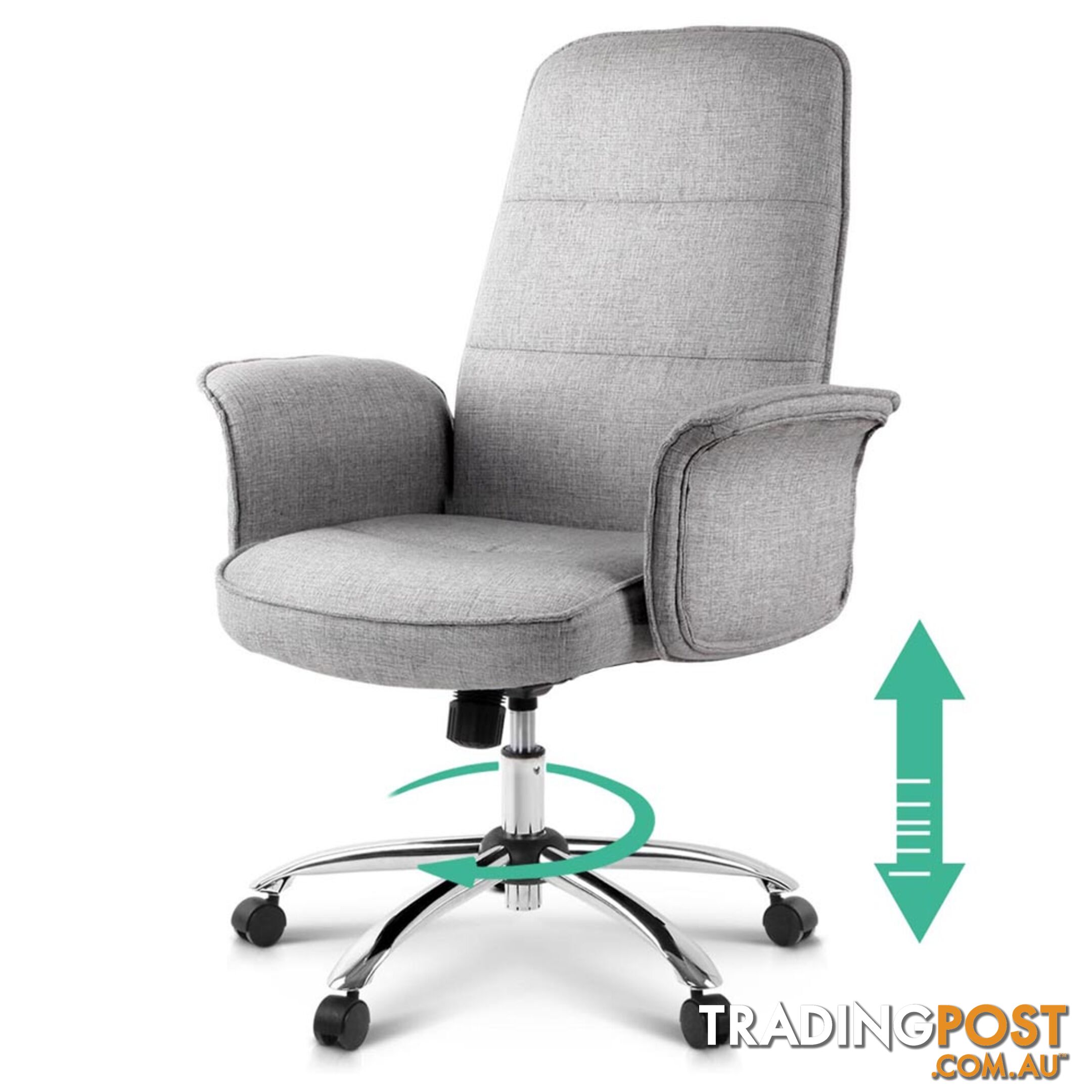 Modern Office Desk Executive Fabric Chair - Grey