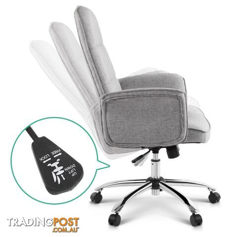 Modern Office Desk Executive Fabric Chair - Grey