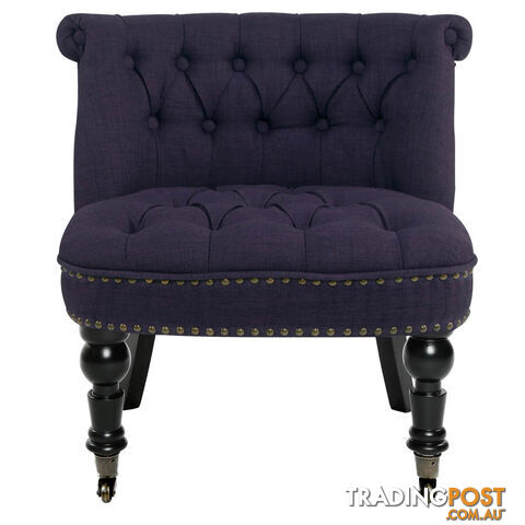 Lorraine Chair French Provincial Linen Fabric Sofa Dark Purple