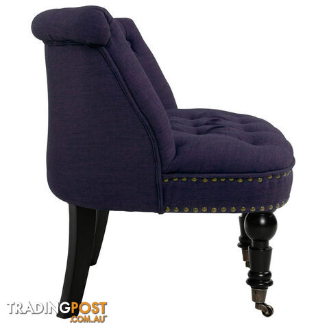 Lorraine Chair French Provincial Linen Fabric Sofa Dark Purple