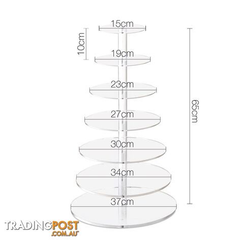 7 Tier Clear Acrylic Cake Stand 65CM - photo 2 of 6
