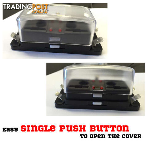 ATO 4 Way Blade Fuse Holder Box LED Light 12-32V Circuit Caravan Truck Boat 4X4