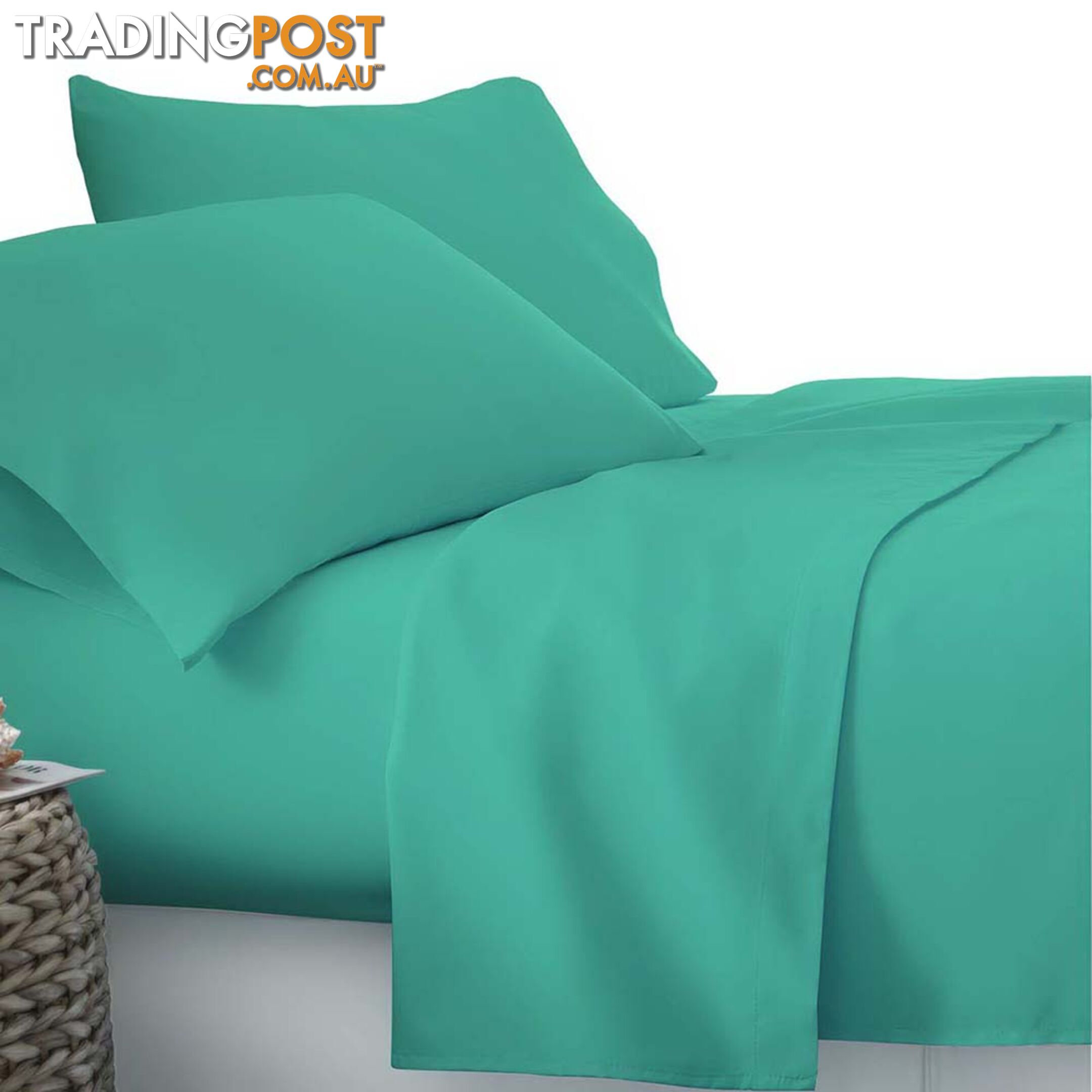 3 Piece Microfibre Sheet Set King Single_ÑÐ Aqua