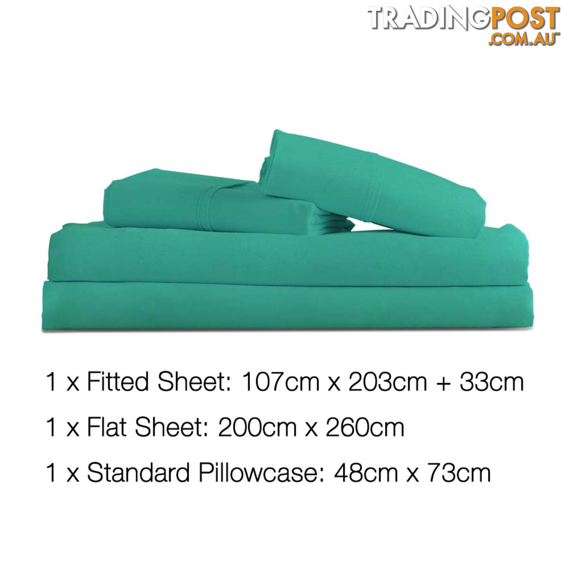 3 Piece Microfibre Sheet Set King Single_ÑÐ Aqua