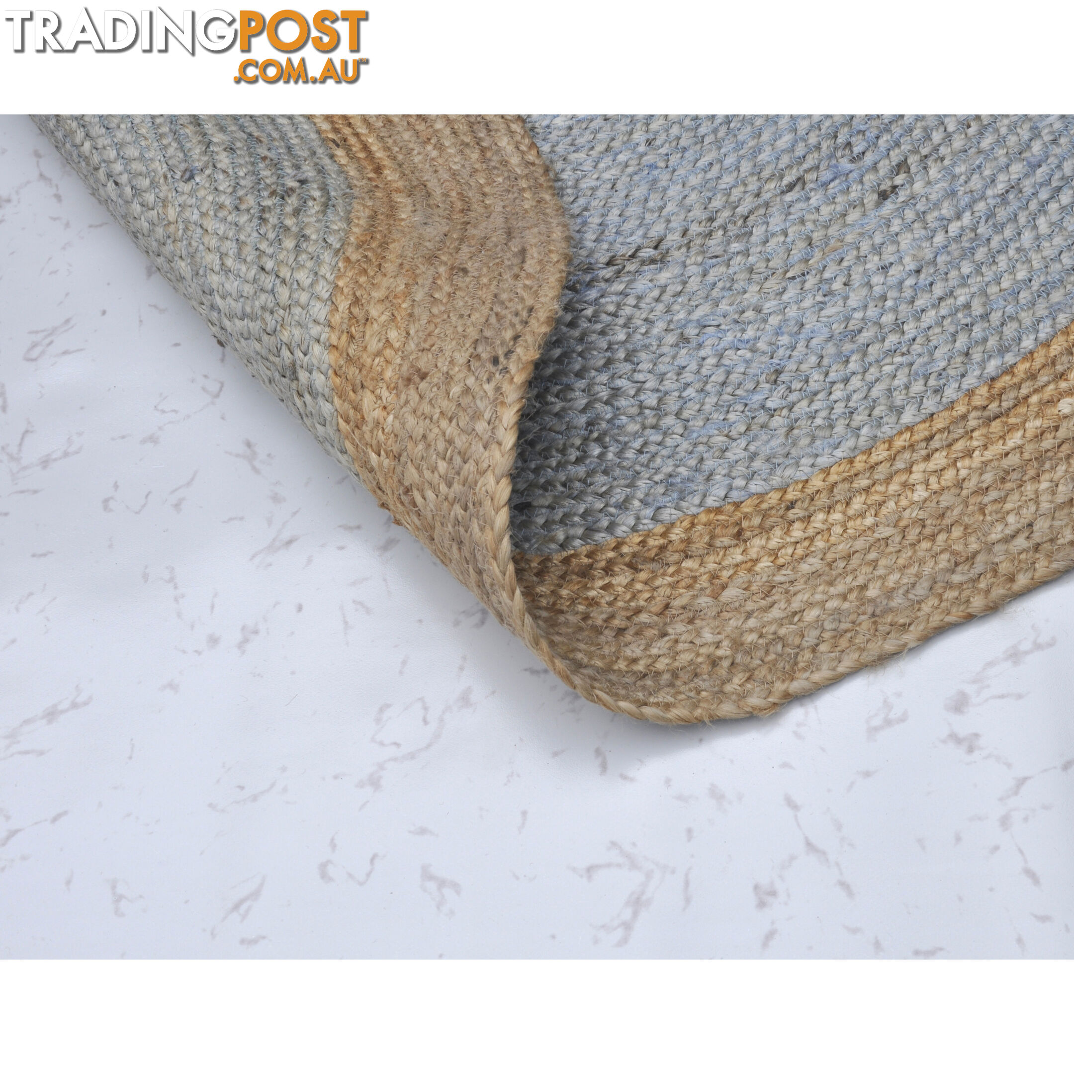 Jute Round Grey Rug Grey & Natural 120x120cm