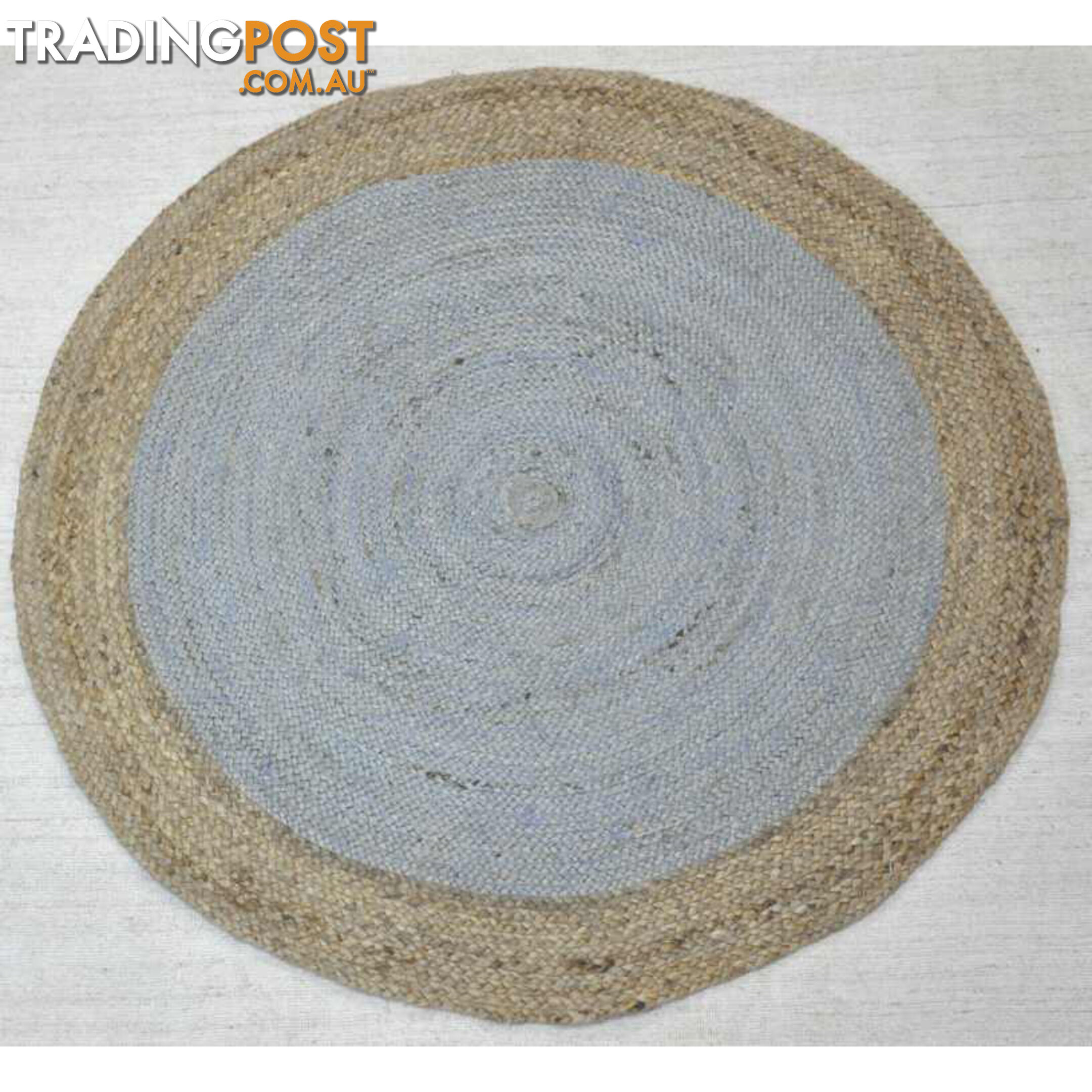 Jute Round Grey Rug Grey & Natural 120x120cm