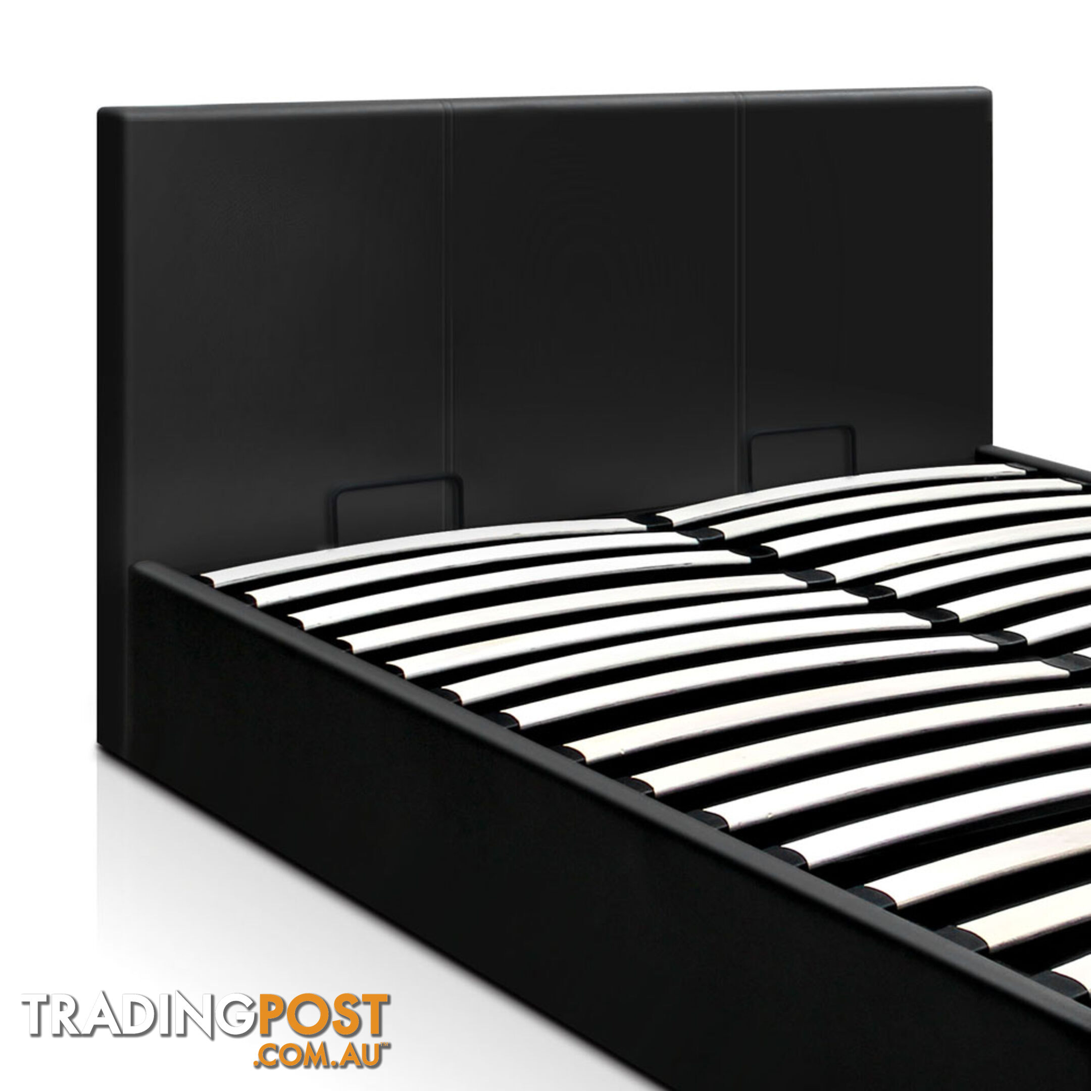 Deluxe Gas Lift PU Leather Storage Bed Frame Double Black