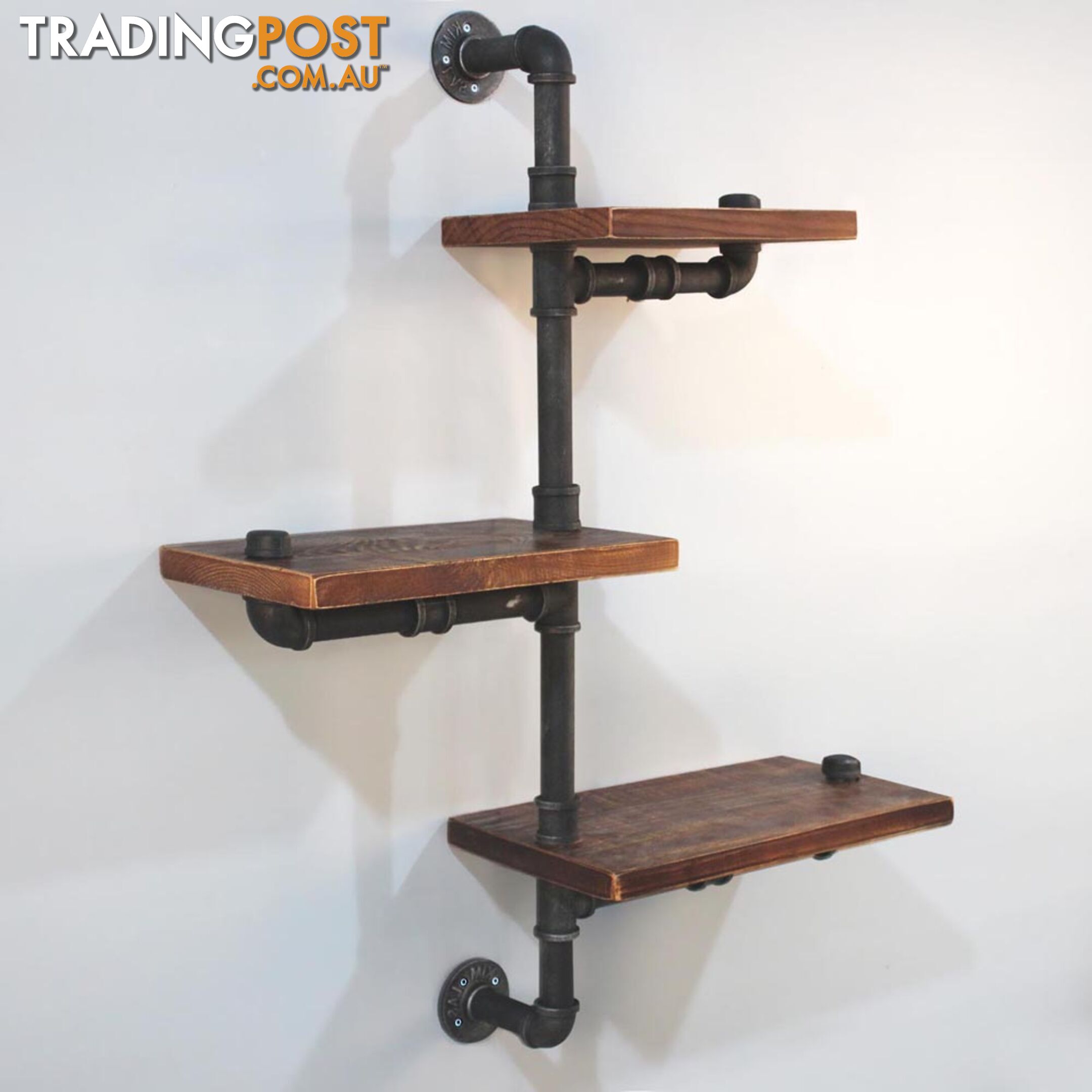 Rustic Industrial DIY Floating Pipe Shelf