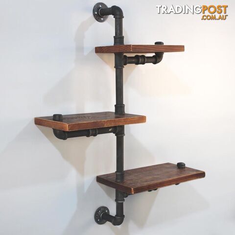 Rustic Industrial DIY Floating Pipe Shelf