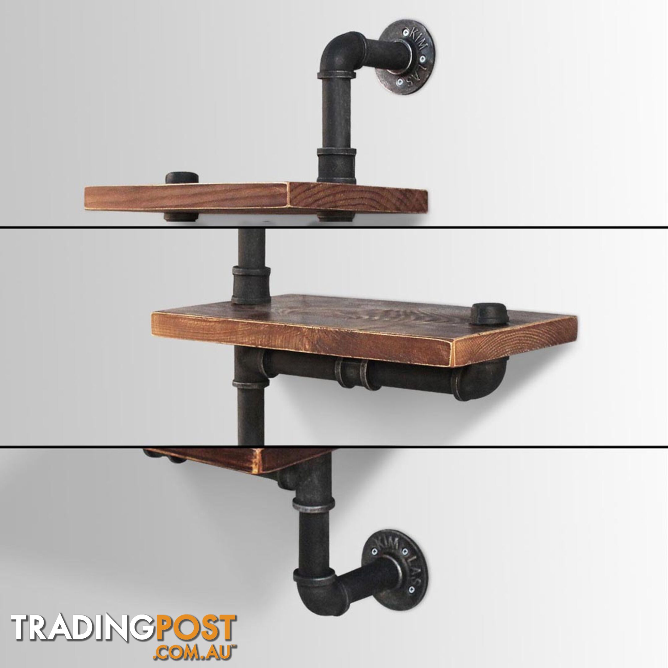 Rustic Industrial DIY Floating Pipe Shelf