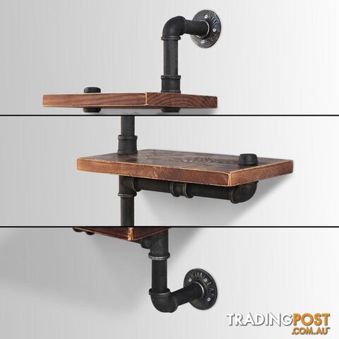 Rustic Industrial DIY Floating Pipe Shelf