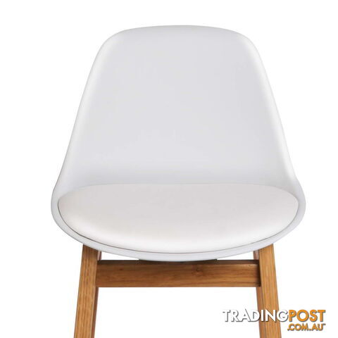 Set of 2 High Seat Back Barstools White