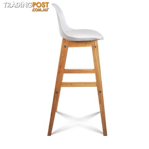 Set of 2 High Seat Back Barstools White