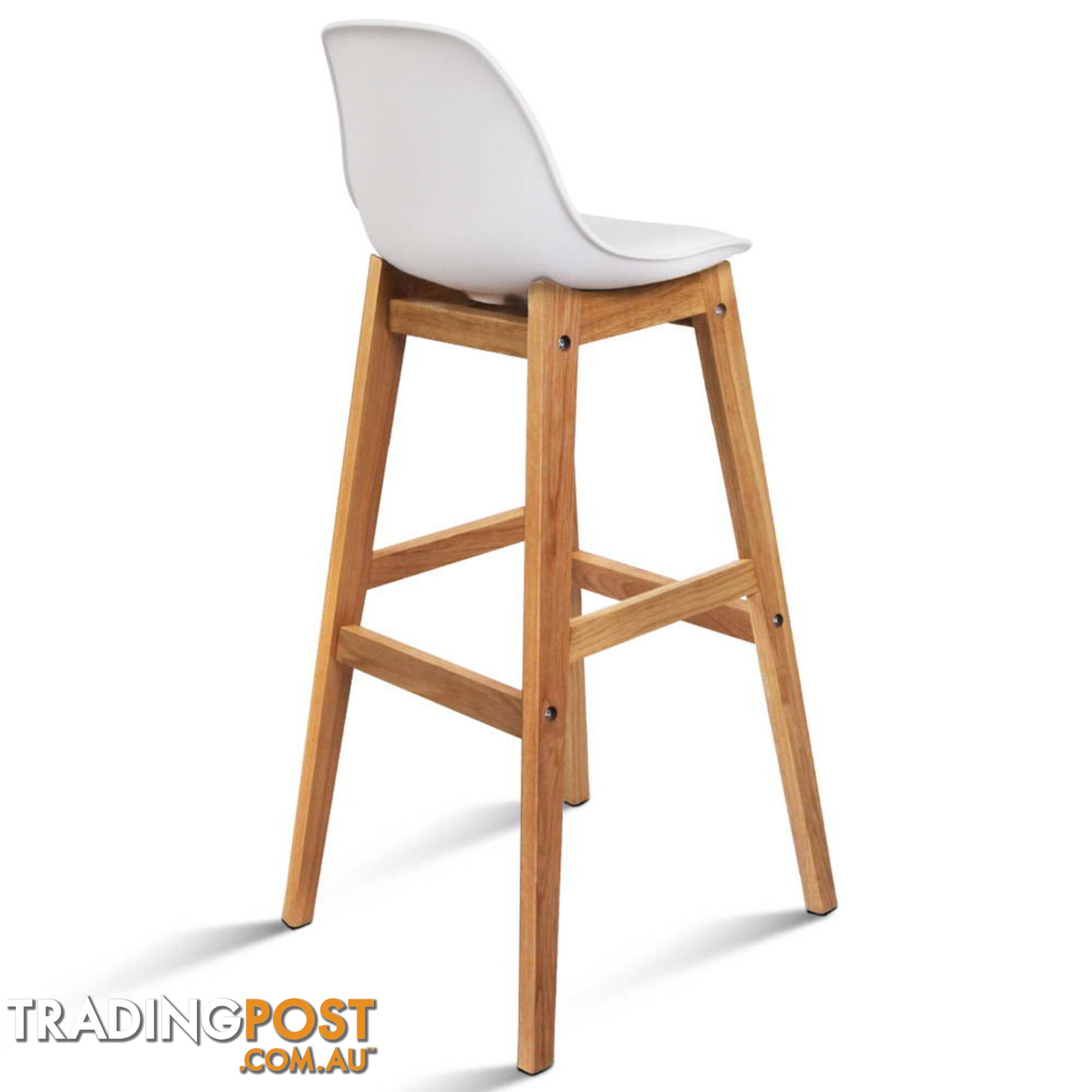 Set of 2 High Seat Back Barstools White