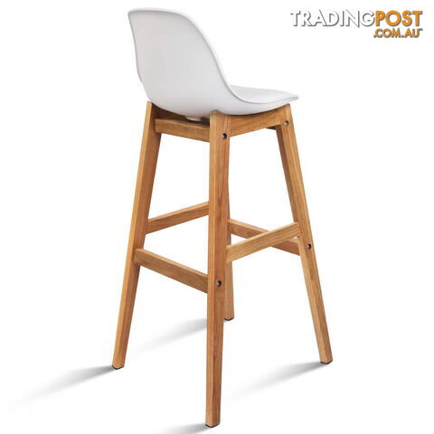 Set of 2 High Seat Back Barstools White