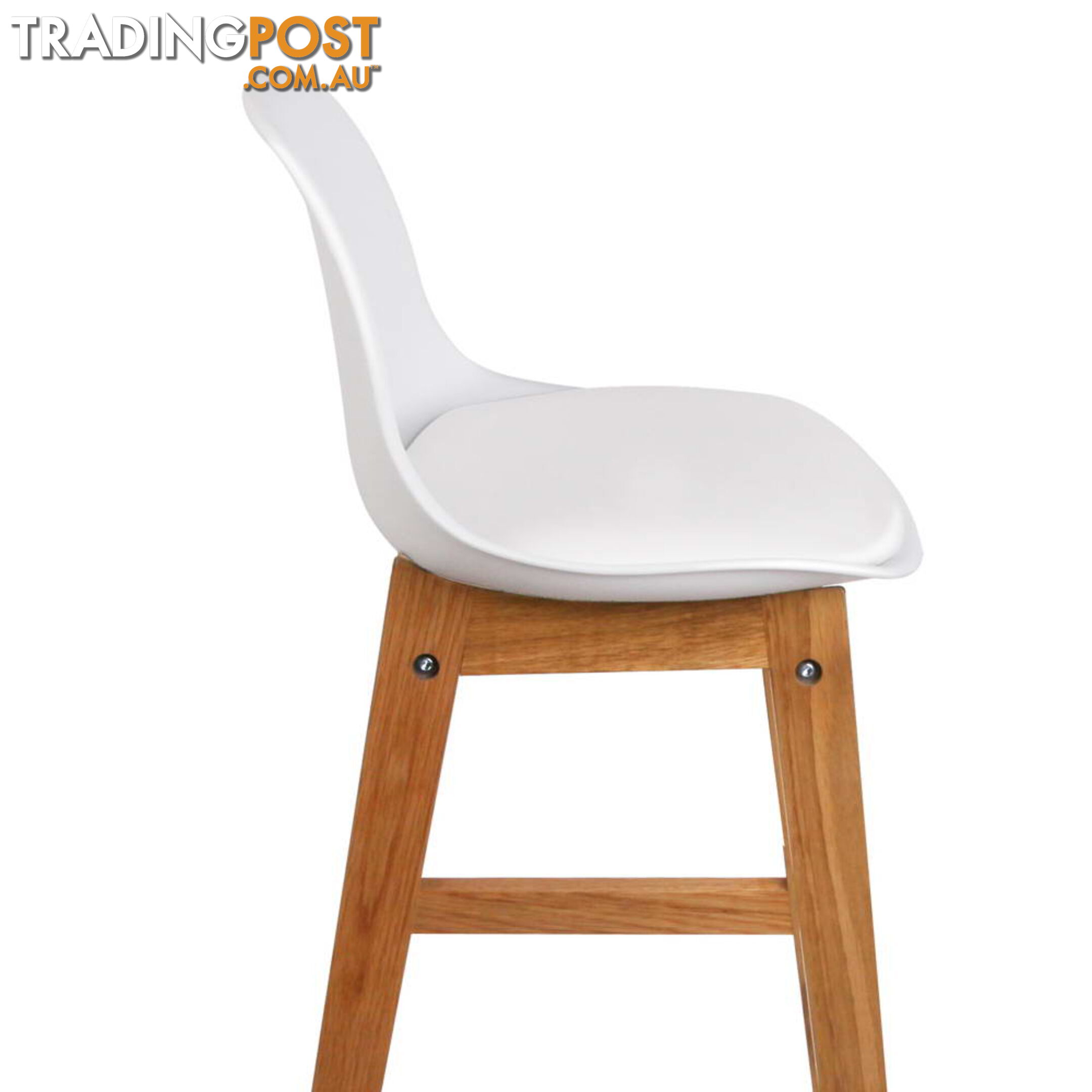 Set of 2 High Seat Back Barstools White