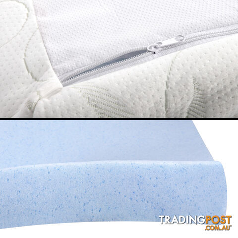 Cool Gel Memory Foam Mattress Topper w/ Bamboo Fabric Cover 8cm Queen