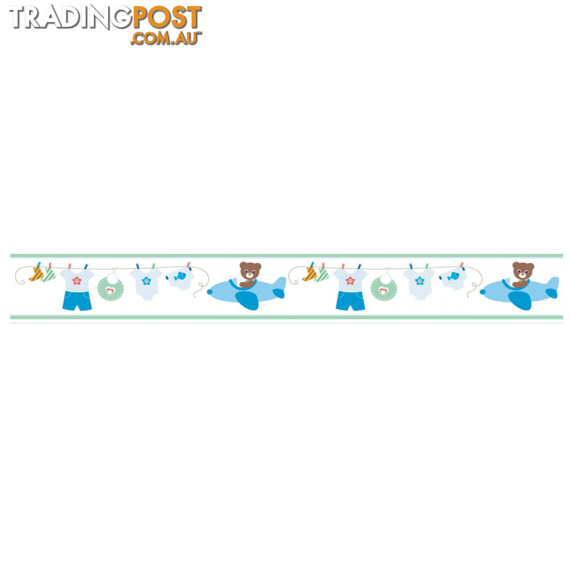 Boy's Blue Bears Wall Border Stickers - Totally Movable