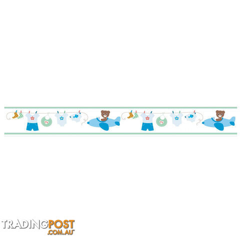 Boy's Blue Bears Wall Border Stickers - Totally Movable