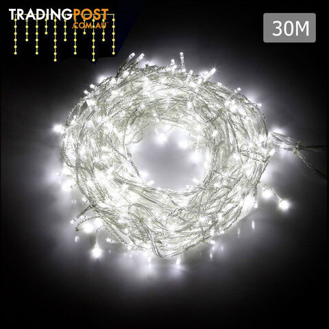 800 LED Christmas Icicle Lights White