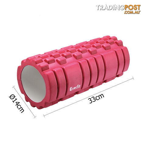 Yoga Gym Pilates EVA Grid Foam Roller Pink 33 x 14cm - photo 2 of 8