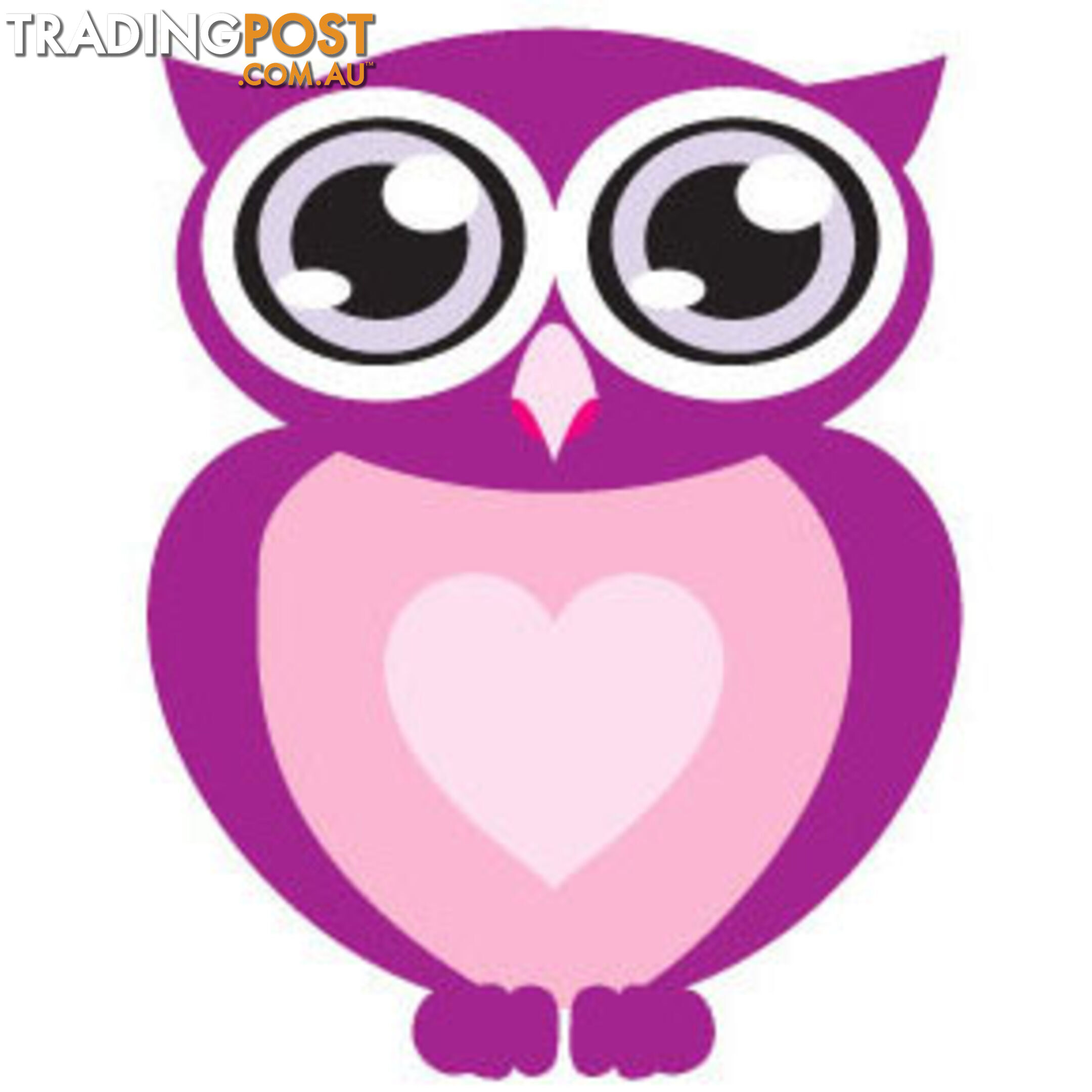 Purple owl with big eyes Wall Sticker - Totally Movable