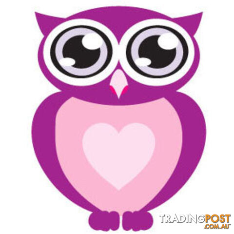 Purple owl with big eyes Wall Sticker - Totally Movable