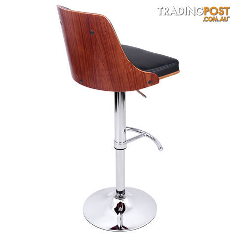 PU Leather Wooden Bar Stool Black - photo 3 of 9