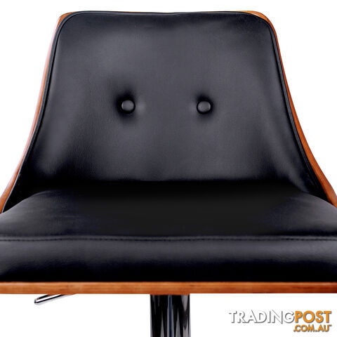 PU Leather Wooden Bar Stool Black - photo 5 of 9