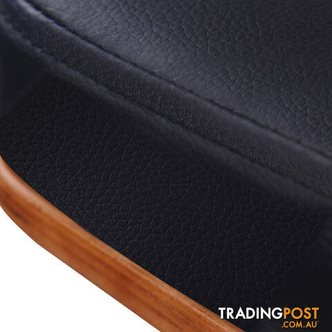 PU Leather Wooden Bar Stool Black - photo 4 of 9